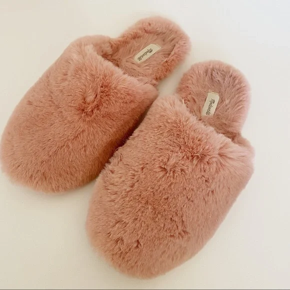 MADEWELL Pink Wallis Faux Fur Slipper SZ 10 - Picture 7 of 9